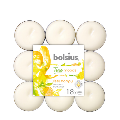 Bolsius bougie chauffe-plat parfumée true moods feel happy 18 pièces