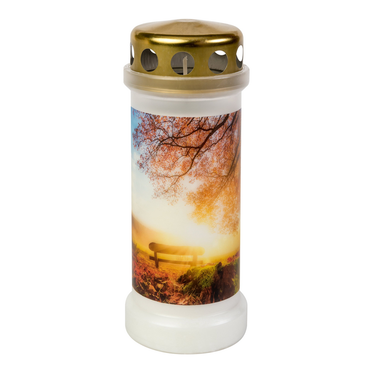 Lampe funéraire Bolsius no. 6 avec couvercle automne ø67x173 mm 70 heures (12 pièces)