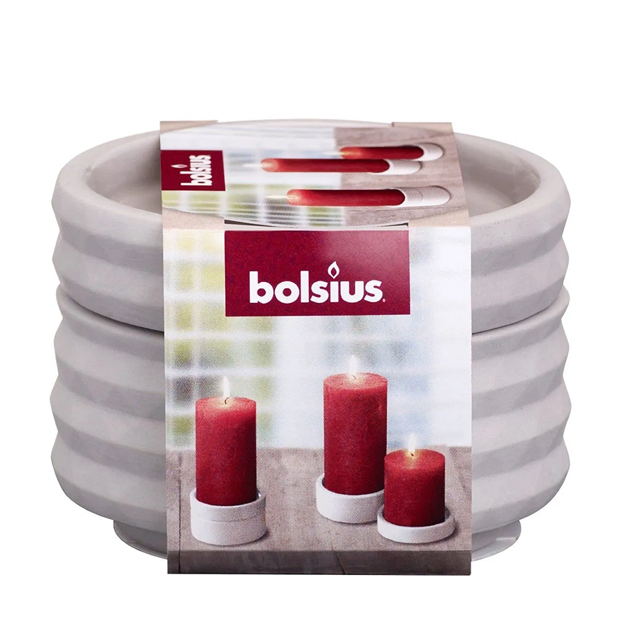 Bougeoir Bolsius gris clair