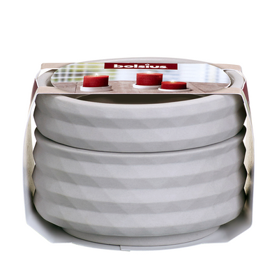 Bougeoir Bolsius gris clair