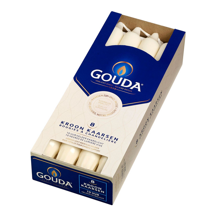 Bougies couronne Bolsius ivoire ø24x240 mm 10 heures (6x 8 pièces)