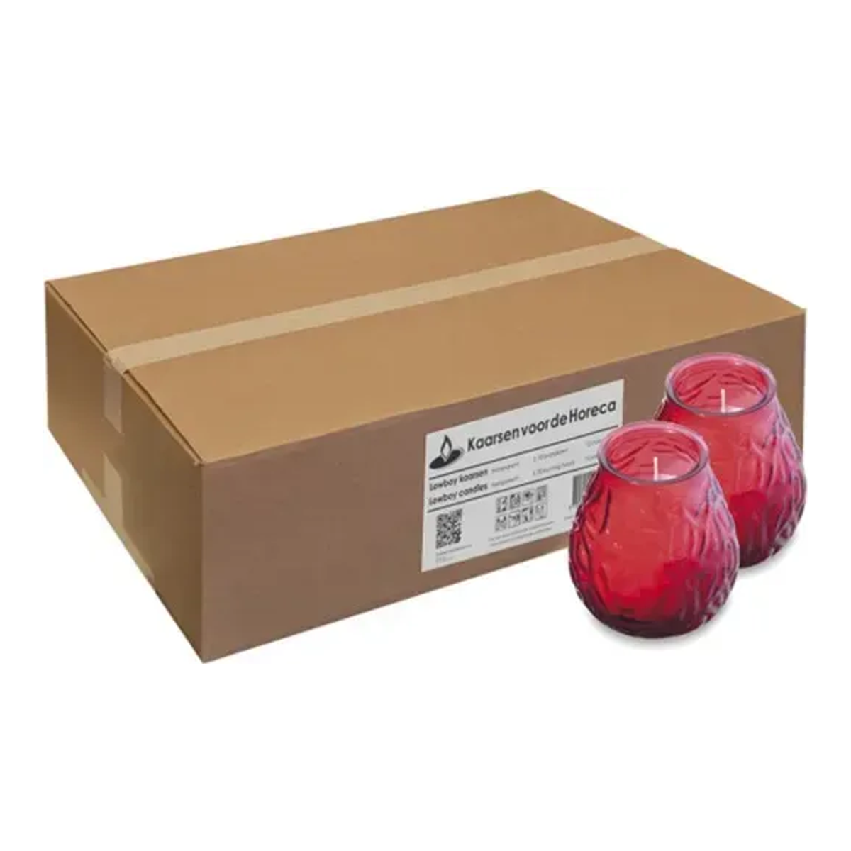 Bolsius lowboy rouge ø95x105 mm 70 heures (12 pièces)