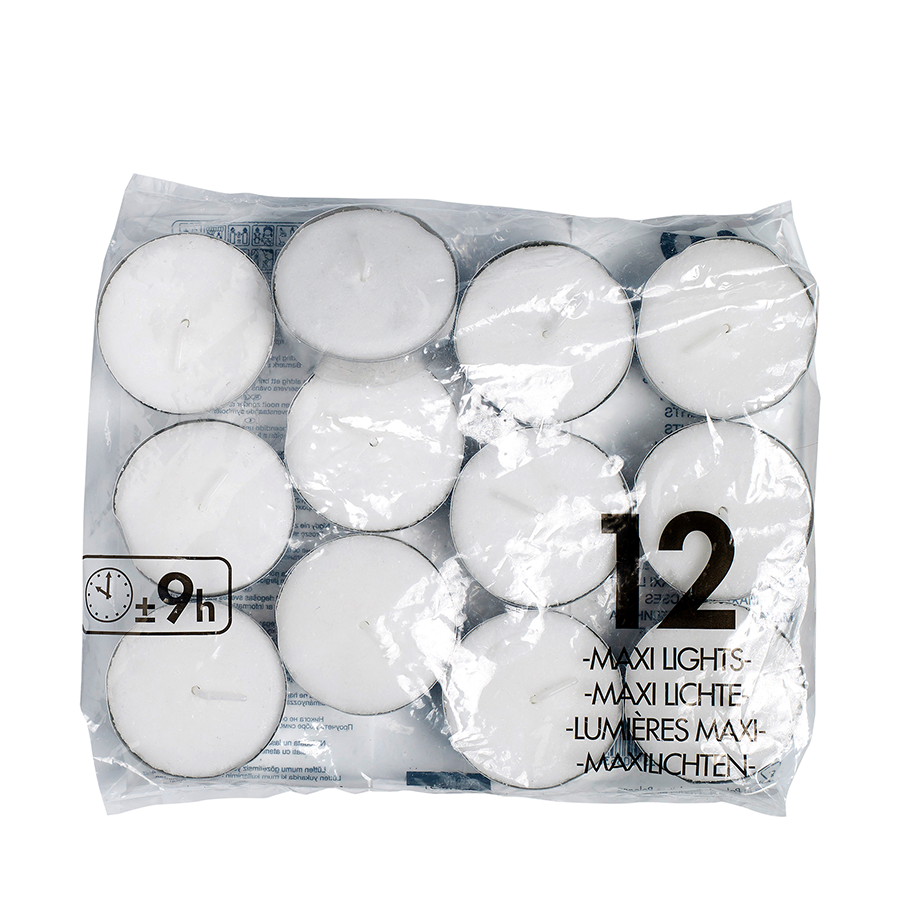 Imp bolsius maxi bougies chauffe-plat 9 heures 12 pièces