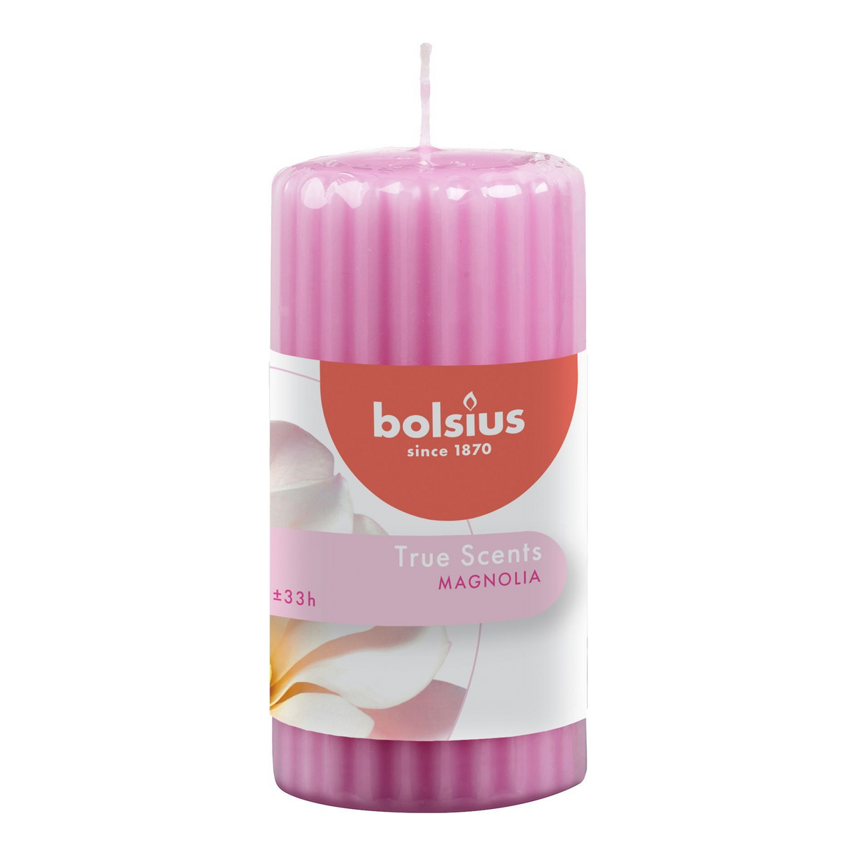 Pilier Bolsius vrais parfums magnolia ø58x120 mm 33 heures (6 pièces)