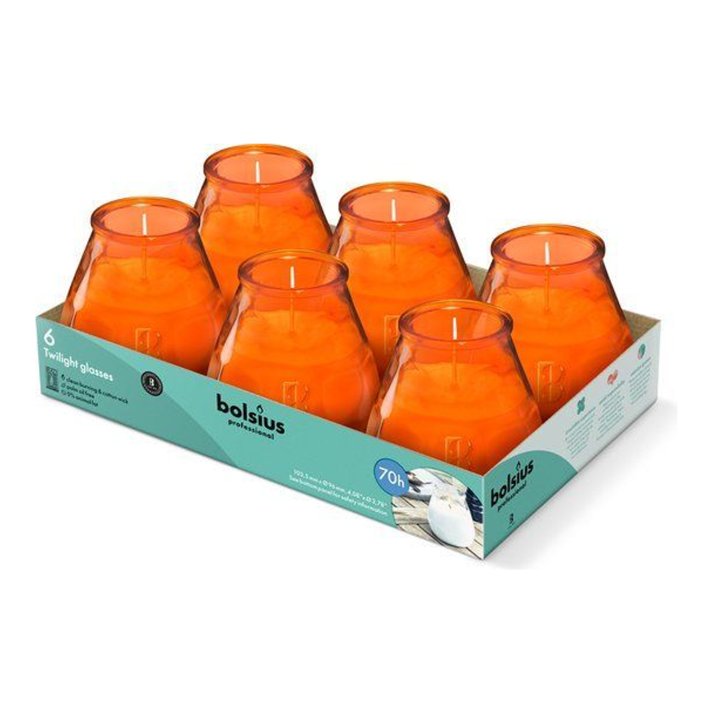 Bolsius prof crépuscule orange (6 pièces)
