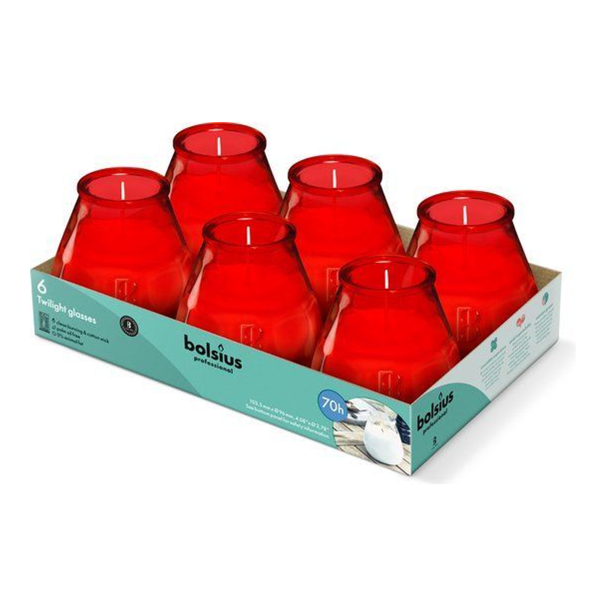 Bolsius professionnel crépuscule rouge ø99x104 mm 70 heures (6 pièces)