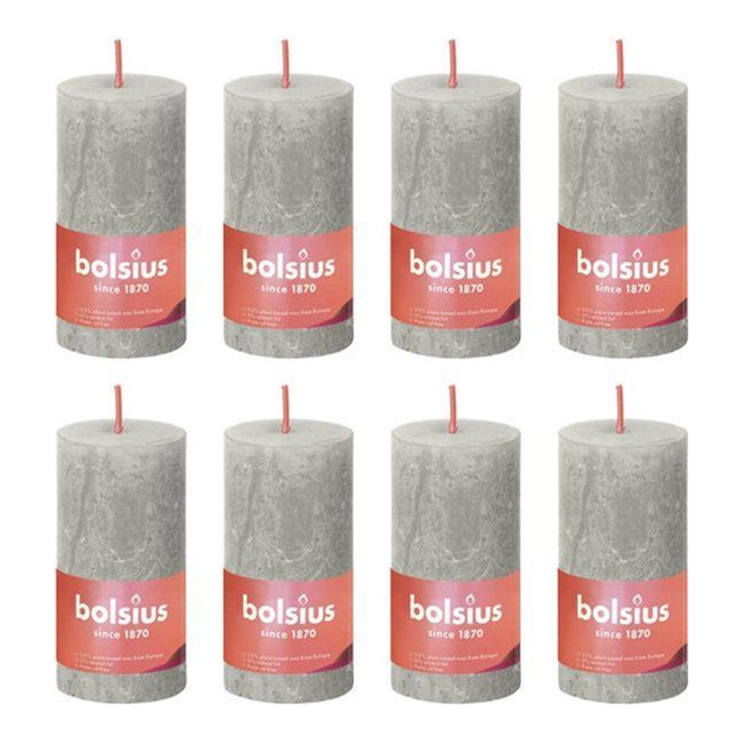 Bolsius Bolsius Stollen Shine 8 St Rustic 100x50 mm Sandy Grey