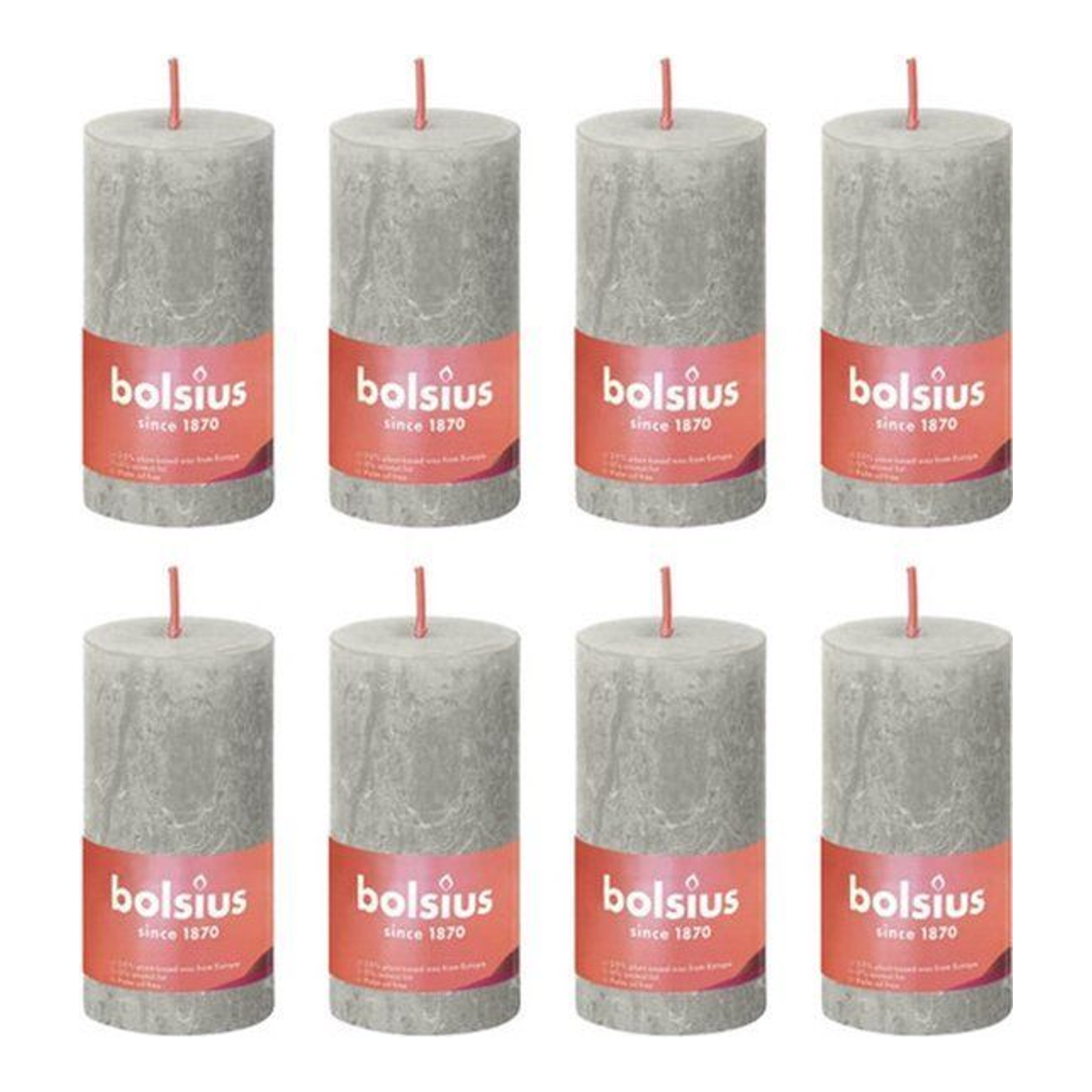 Bolsius Bolsius Stollen Shine 8 St Rustic 100x50 mm Sandy Grey