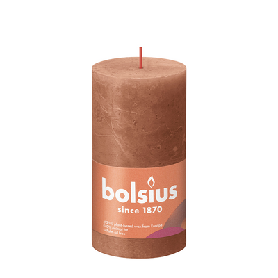 Ty bolsius bougie pilier rustique rose rus 130 68mm