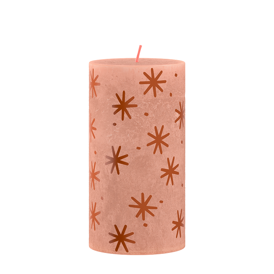 BOLSIUS STUT CANDLE RUSTIC 13 x 6,8 cm Caramel crémeux avec imprimé