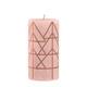 Bolsius Stub Candle rustique 13 x 6,8 cm Rose brumeux avec imprimé