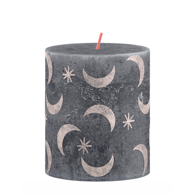 Bolsius Bolsius Rustic Stub Candle 8x6,8 cm Slate bleu avec imprimé