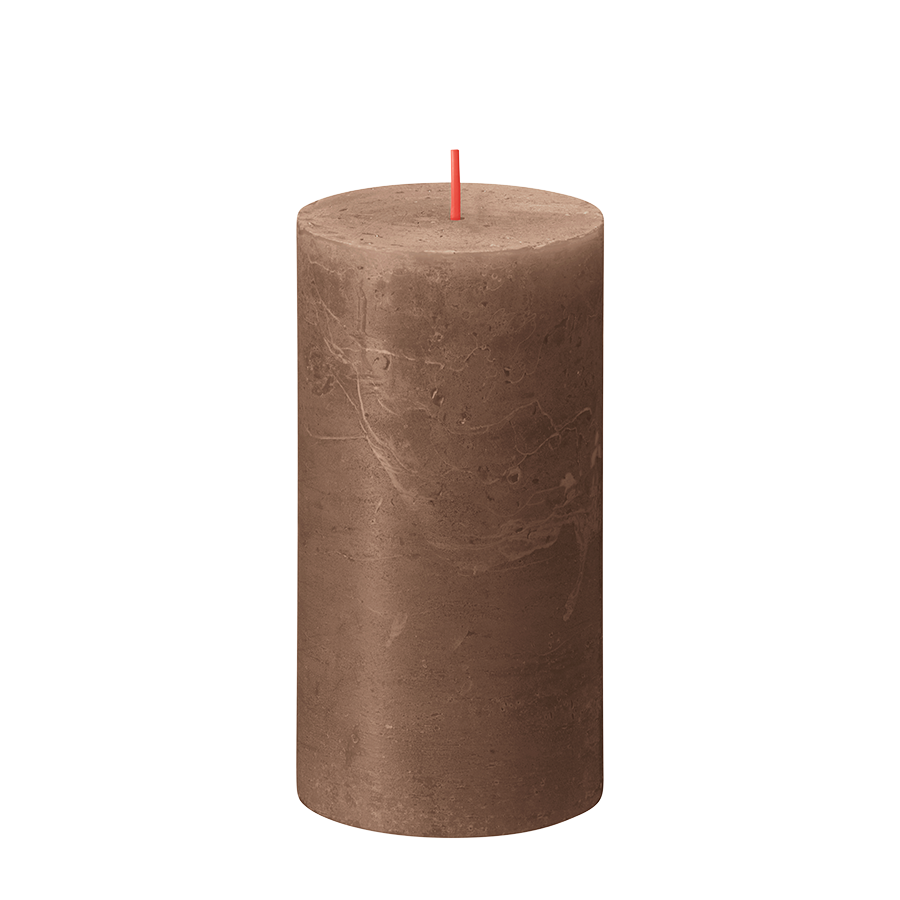 Bougie pilier rustique Bolsius daim marron 130 68mm