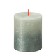 Bougie pilier rustique Bolsius coucher de soleil vert brumeux + bleu oxyde 80 68mm