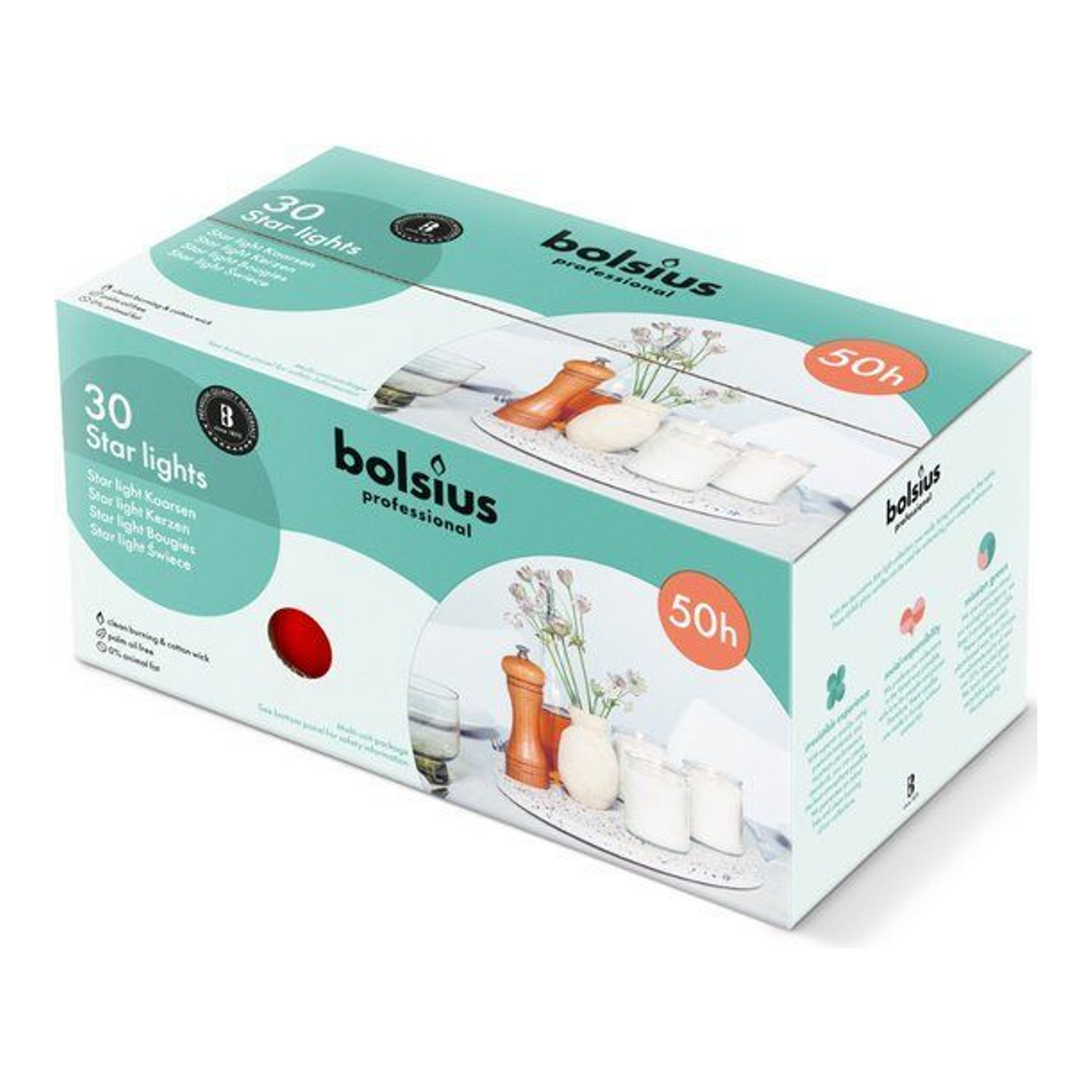 Bolsius starlights rouge (30 pièces)