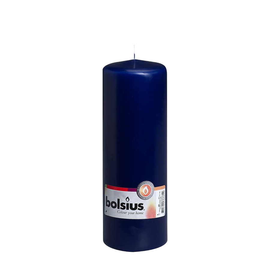 Bougie pilier Bolsius bleu foncé 200 68mm