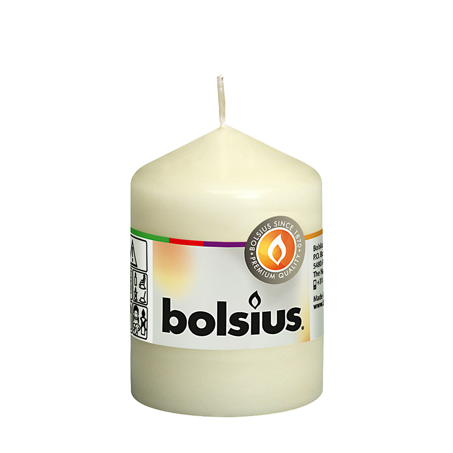 Bougie pilier Bolsius ivoire 80 58mm