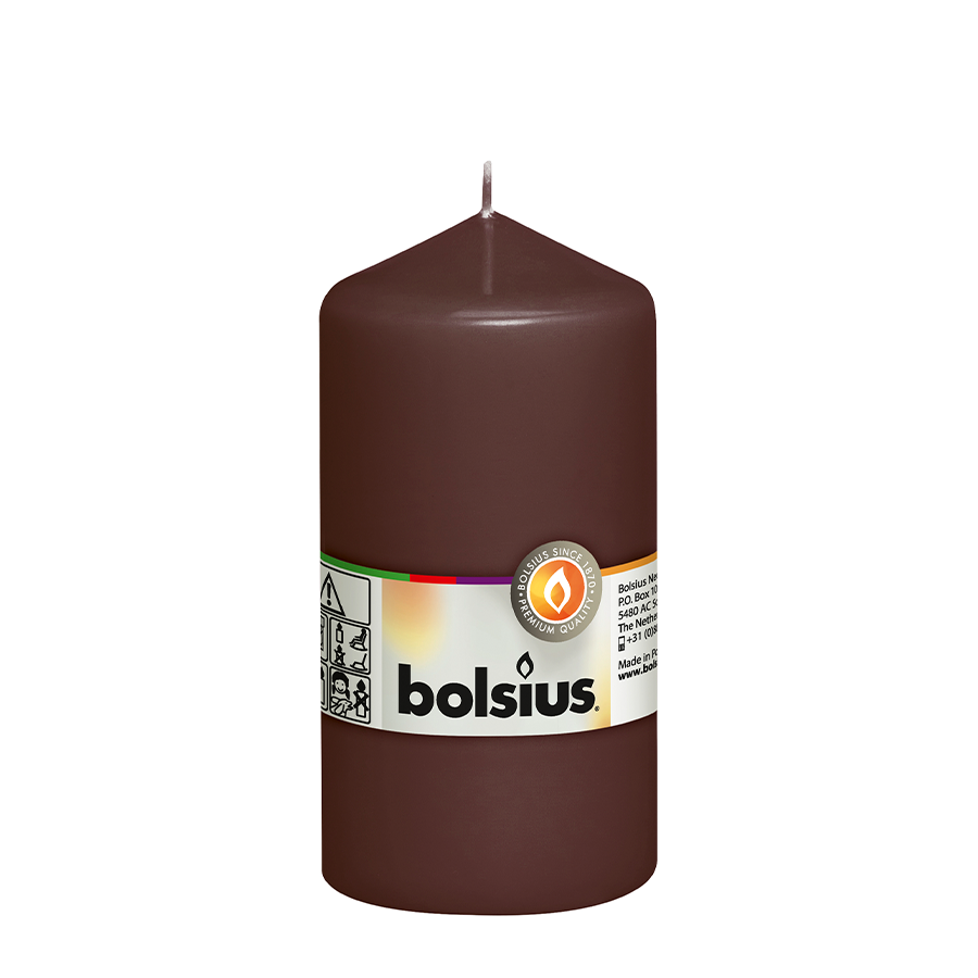 Bougie pilier Abi bolsius marron 130 68mm