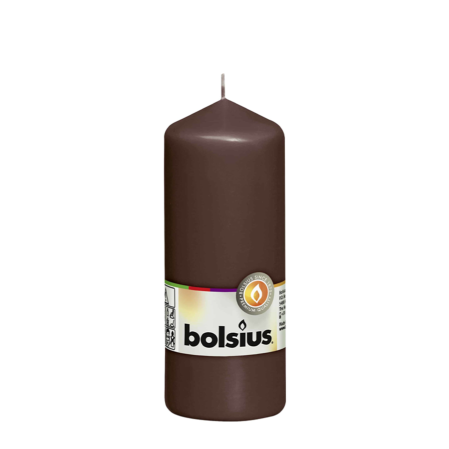Bougie pilier Abi bolsius marron 150 58mm