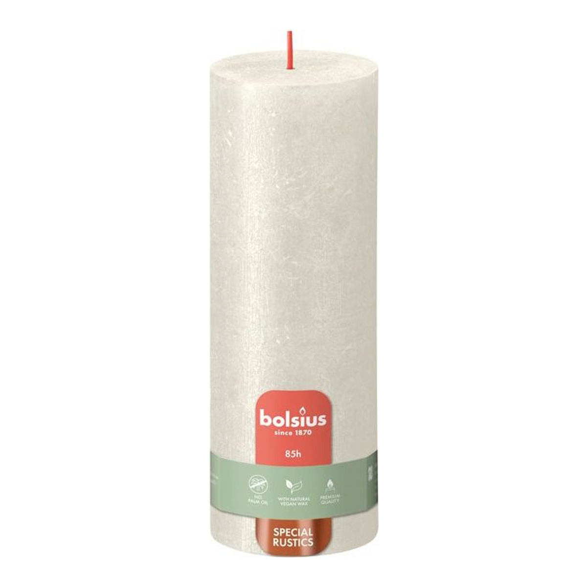 Bolsius Bolsius Stubbonsen Rustique Shimmer 4 St 190x68 mm coloré ivoire