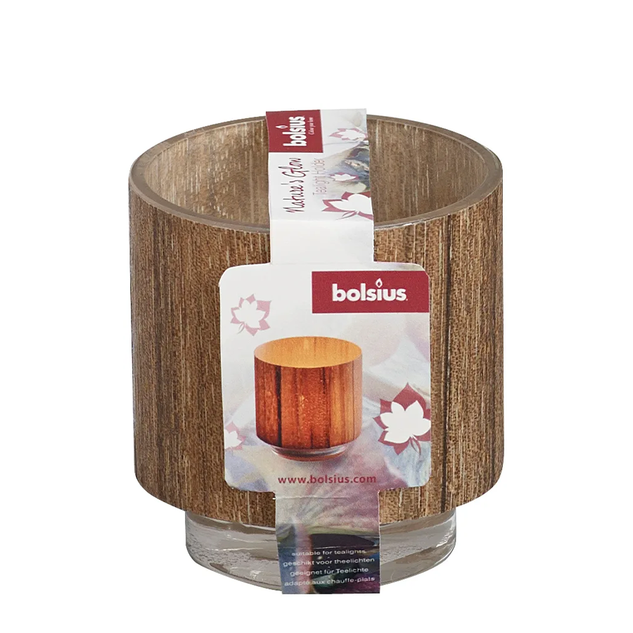 Bolsius photophore verre nature's glow 75 70mm
