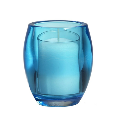 Abi bolsius photophore verre ovale aqua 77 72mm