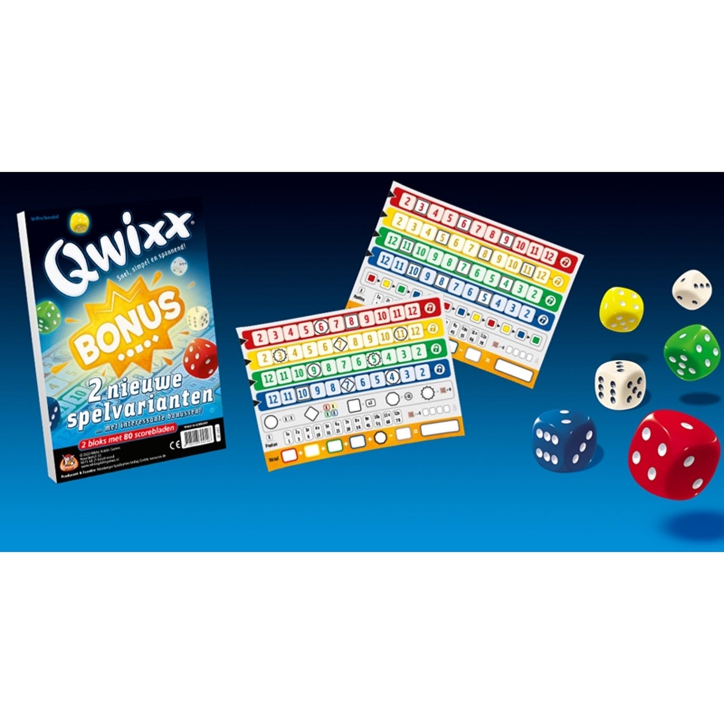 Jeux de gobelin blancs qwixx jeu bonus de dés