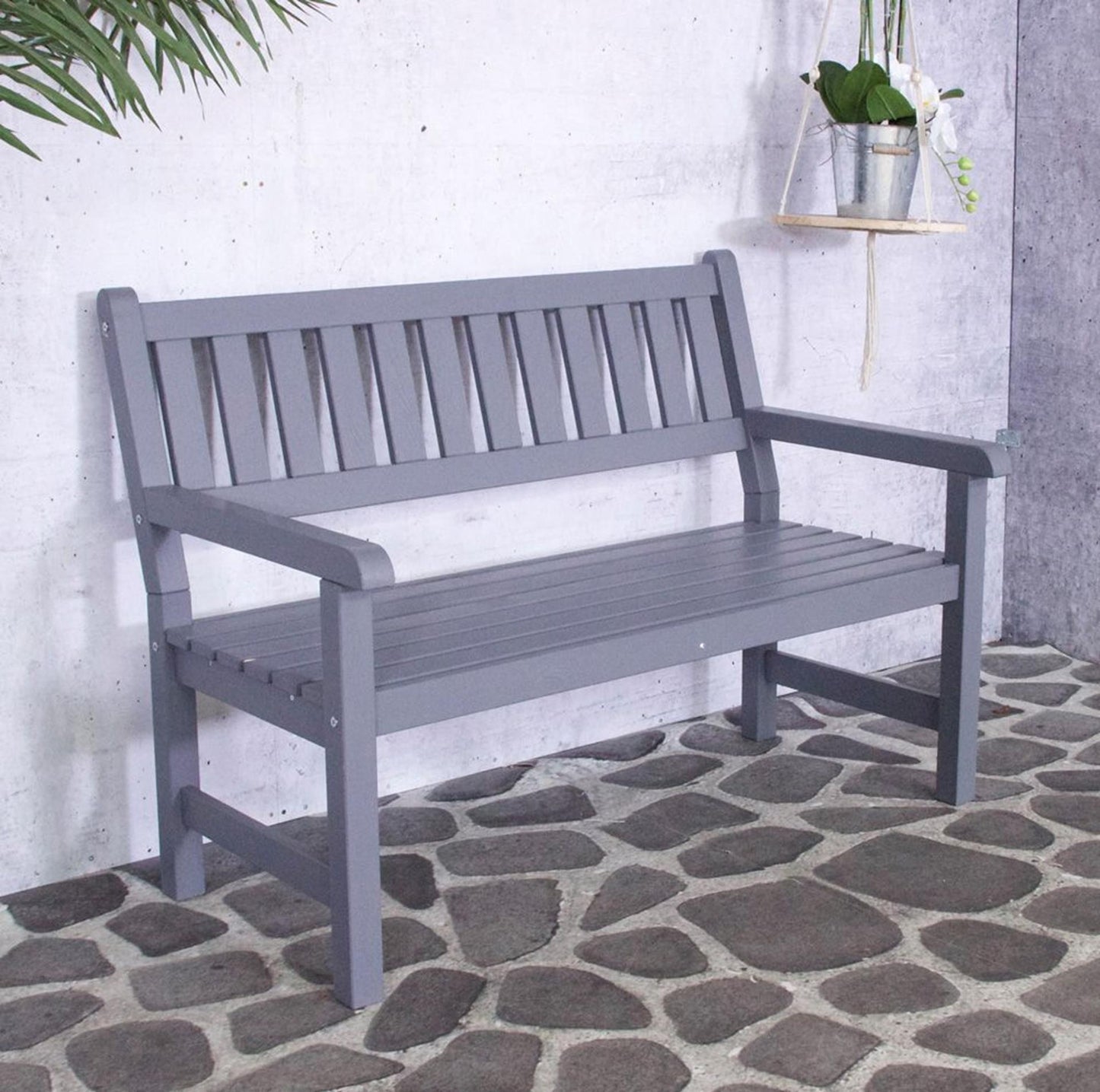 Banc de jardin Sens bois gris bordeaux 125x92cm