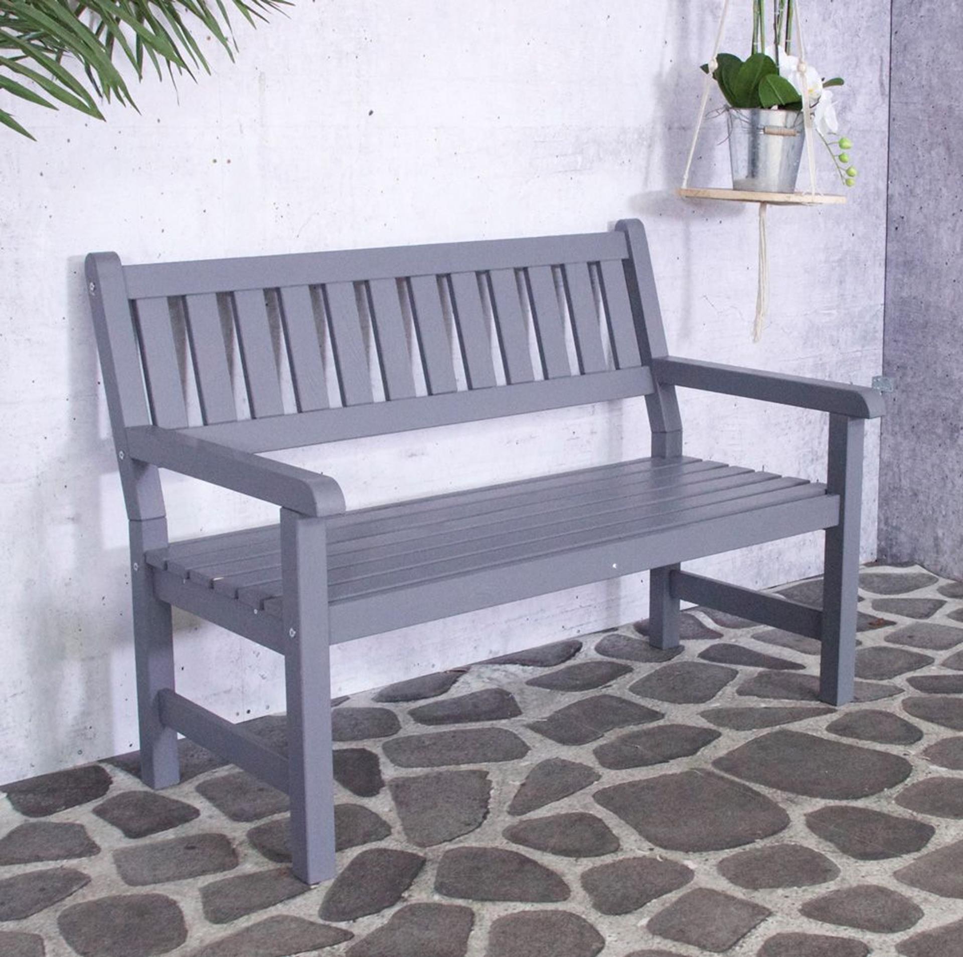 Banc de jardin Sens bois gris bordeaux 125x92cm