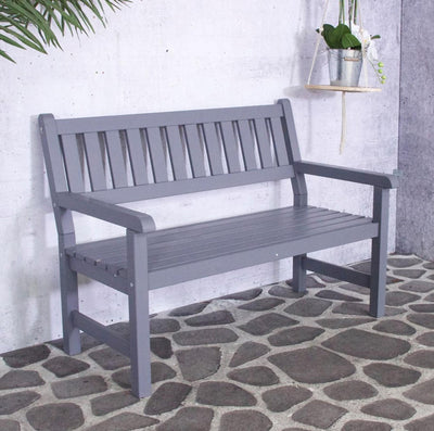 Banc de jardin Sens bois gris bordeaux 125x92cm