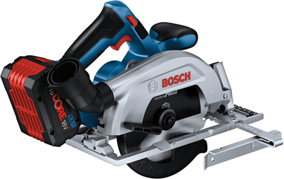 Scie circulaire sans fil Bosch blue gks 18v-57-2 | 165 mm | Batterie 2 x 5,5 Ah + chargeur rapide | en l-boxx 06016c1202