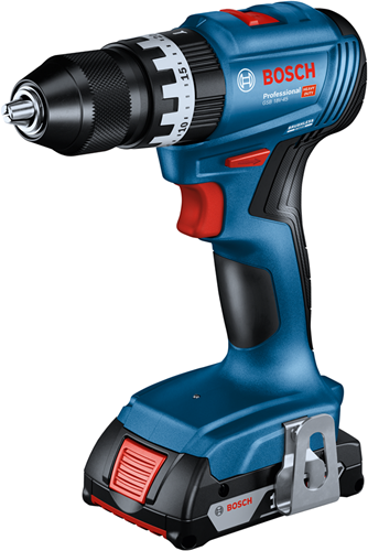 Visseuse et perceuse à percussion sans fil Bosch GSB 18V-45 bleue | 2 batteries 2,0 Ah + chargeur | en l-boxx - 06019k3303