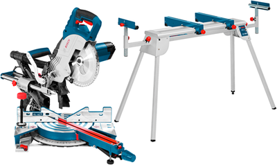 Scie à tronçonner Bosch bleue GCM 8 SJL | 216mm 1600w | + châssis gta 2600 - 0615990fv8