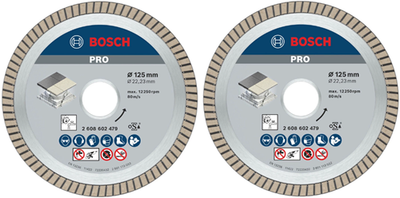 Bosch accessoires bosch 2 pièces disque à tronçonner diamanté best for ceramic extraclean turbo 125 x 22,23 x 1,4 x 7 mm (pack duo) - 061599766z
