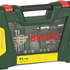 Bosch accessoires jeu de forets et embouts v-line avec tournevis à cliquet et goupille extensible magnétique 91 pièces - 2607017195