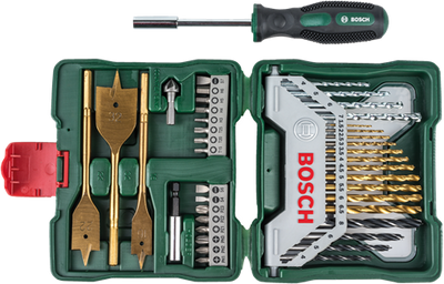 Accessoires Bosch x-line 40 pièces - titane plus | jeu d'embouts de forage et de tournevis | 40 pièces - 2607017334