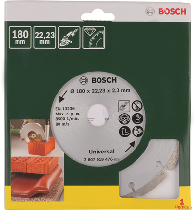 Bosch accessoires disque à tronçonner diamanté pour matériaux de construction, 180 mm ø - 2607019476