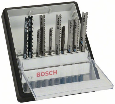 Bosch accessoires jeu de 10 lames de scie sauteuse robuste ligne bois et métal tige en T 1er - 2607010542