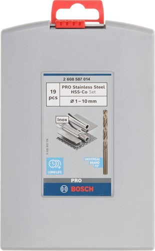Bosch 19pcs coffret métal b.set pro hss-co 135°