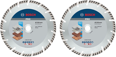 Accessoires Bosch 2 pièces disque à tronçonner diamanté standard pour universel 230 mm (pack duo) - 061599766y