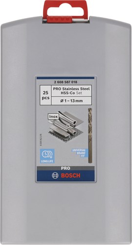 Accessoires Bosch jeu de forets à métaux probox 25 pièces hss-co, din 338 (alliage de cobalt) 113 mm 25 pièces - 2608587018