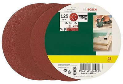 Accessoires Bosch Jeu de papier de verre 25 pièces pour ponceuse excentrique | 2607019497 - 2607019497