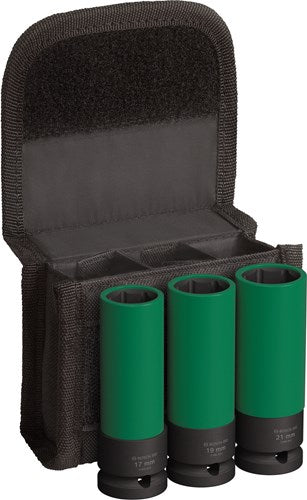 Accessoires Bosch jeu de douilles 3 pièces | 85 mm, 17 ; 19 ; 21 mm 1 2 extra profond - 2608003033