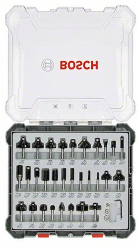 Bosch mixte freesset 30 pièces, 8 mm