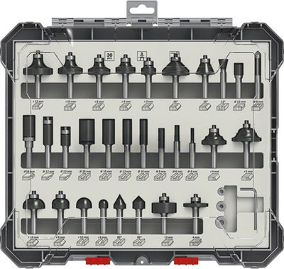 Bosch mixte freesset 30 pièces, 8 mm
