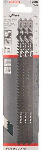 Accessoires Bosch 3x lame de scie sauteuse hcs t744d - 2608663314