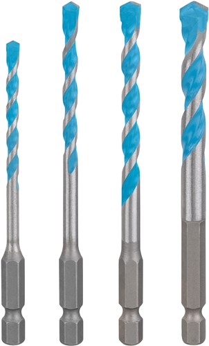 Bosch accessoires jeu de 4 pièces perceuse universelle hex-9 multiconstruction 4 5 6 8 - 2608902368