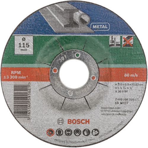 Accessoires Bosch Jeu de 5 disques à tronçonner courbés pour le métal | 115 x 2,5 mm - 2609256332