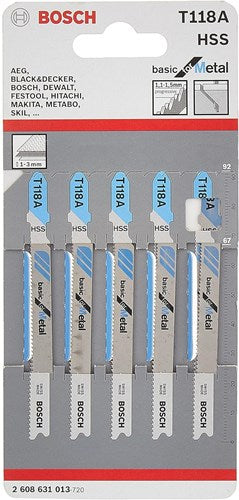 Lame de scie sauteuse Bosch t118a (5 pièces)