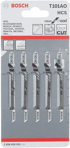 Lame de scie sauteuse Bosch t101ao (5pcs)